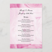 Pétales de fleurs de rose chic mariage menu modèle (Devant)