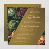 Pétales de fleurs Gold nuptiale douche Invitation (Devant / Derrière)
