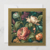 Pétales de fleurs Gold nuptiale douche Invitation (Dos)