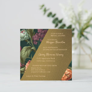 Pétales de fleurs Gold nuptiale douche Invitation