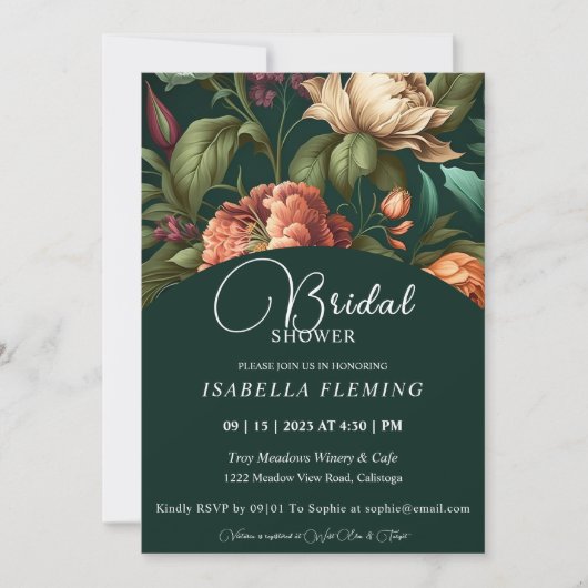 Pétales de fleurs Invitation de douche nuptiale (Devant)