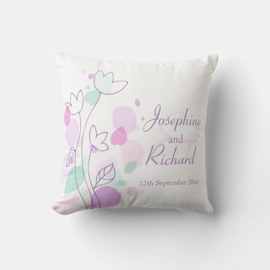 Pétales de fleurs modernes graphiques coussin mari (Recto)