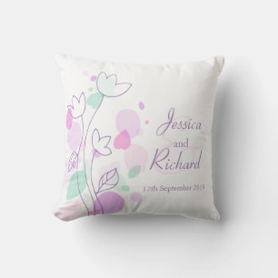 Pétales de fleurs modernes graphiques coussin mari