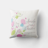 Pétales de fleurs modernes graphiques coussin mari (Verso)