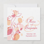 Pétales de fleurs modernes graphiques invitation m (Devant)