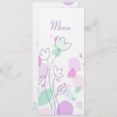 Pétales de fleurs modernes graphiques menu dîner m (Devant / Derrière)