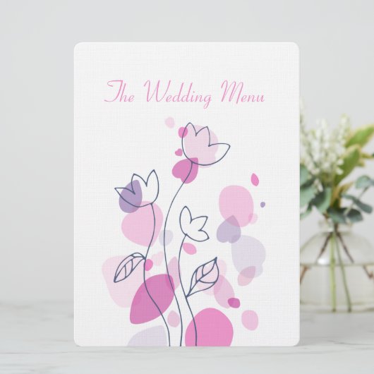 Pétales de fleurs modernes graphiques menu dîner m (Debout devant)
