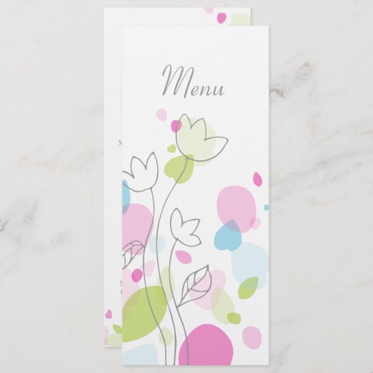 Pétales de fleurs modernes graphiques menu dîner m (Devant / Derrière)