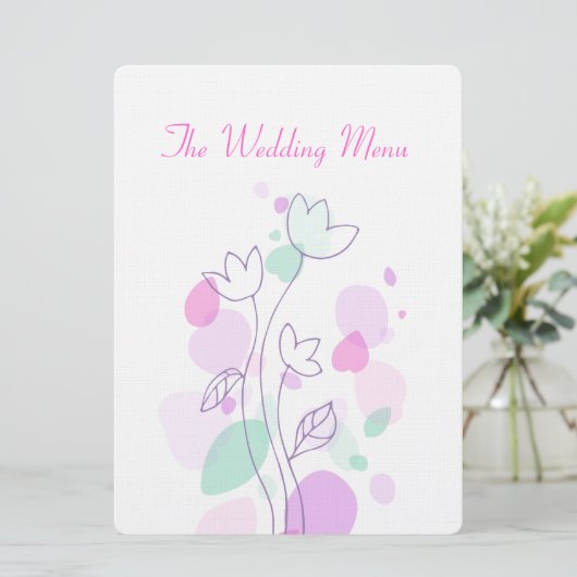 Pétales de fleurs modernes graphiques menu dîner m (Debout devant)