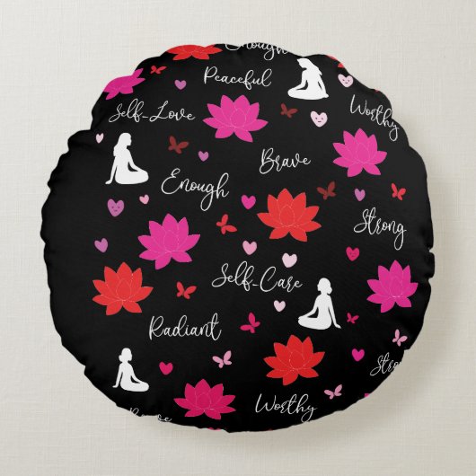 Pétales de Force | Coussin Floral Rond (Devant)