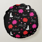 Pétales de Force | Coussin Floral Rond (Dos)