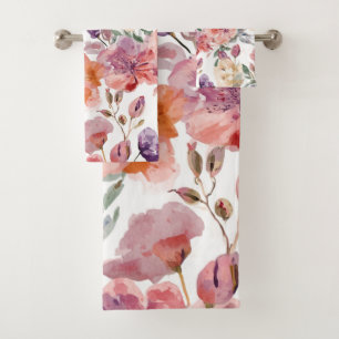 Pétales de pêche Fleurs aquarelle Botanique Florai