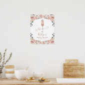 Pétales de Rose rose Dusty et Affiche de bienvenue (Cuisine)
