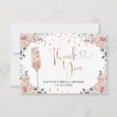 Pétales de Rose rose Dusty et Carte de remerciemen (Devant)