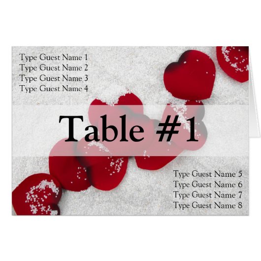 Pétales de rose rouge en neige, mariage d'hiver (Devant Horizontal)