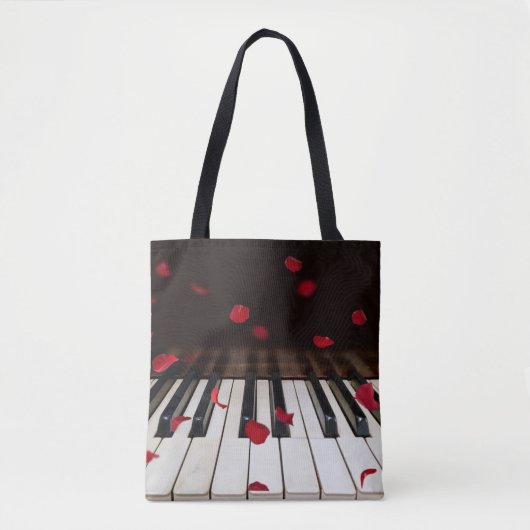 Pétales de rose rouge sur Sac fourre-tout de piano (Devant)
