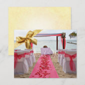 Pétales de rose sur le Merci Card2 de mariage de (Devant / Derrière)