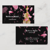 pétales de rose violoniste carte de visite (Devant / Derrière)