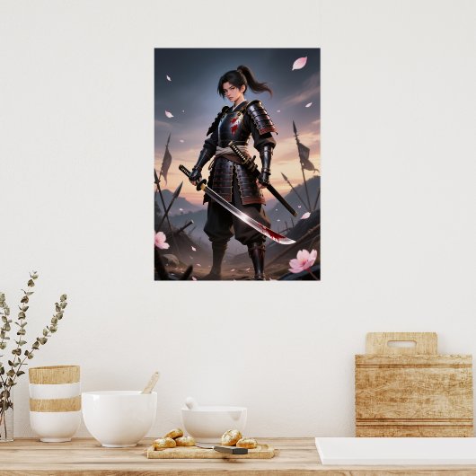 Pétales de sang - Poster Samurai Noir (Cuisine)