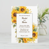 Pétales de tournesol : Faire-part de mariage perso (Debout devant)