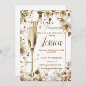 Pétales et invitation à la douche de mariée de pro (Devant / Derrière)