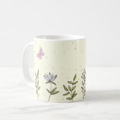 Pétales et pastels | Cute Mug de café floral (Devant gauche)