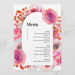 Pétales et poursuites Menu Bright Floral Arch Desi