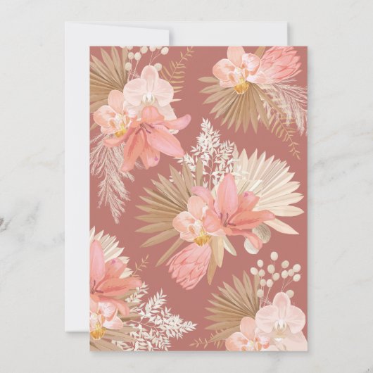 Pétales et Procuco Boho Invitation de la douche nu (Dos)