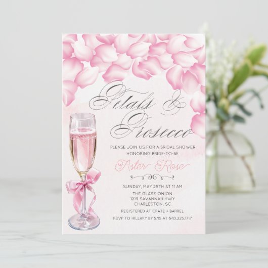 Pétales et Procuco Invitation à la douche nuptiale (Debout devant)