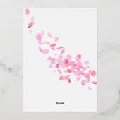 Pétales et Procuco Pink Douche nuptiale Invitation (Verso)