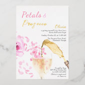 Pétales et Procuco Pink Douche nuptiale Invitation (Recto)