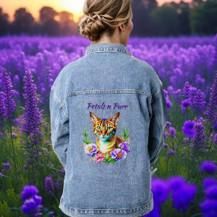 Pétales et Purr Cute Chat et jolies Fleurs