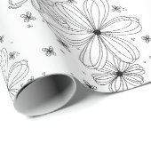 Pétales flottants – Papier cadeau à colorier (Coin rond)