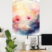 Pétales romantiques - Aquarelle Poster Floral (Bureau à domicile)