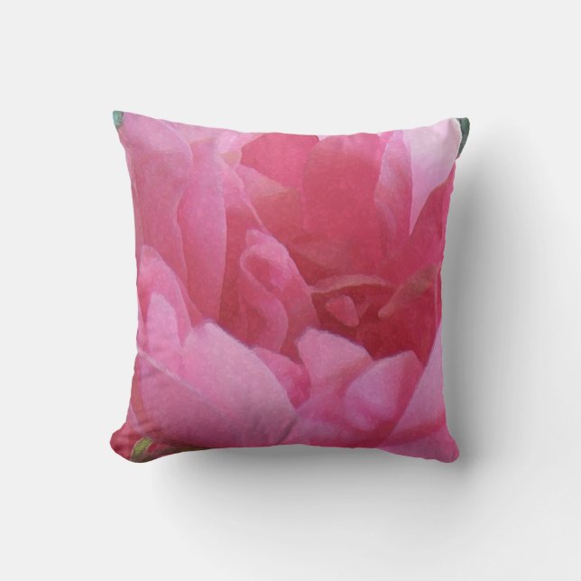 Pétales rose rose vintage Coussin extérieur (Recto)
