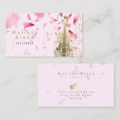 pétales rose violoniste carte de visite (Devant / Derrière)