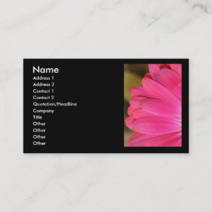 Pétales roses de Gerbena sur le carte de visite