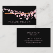 pétales roses flûte professeur carte de visite (Devant / Derrière)