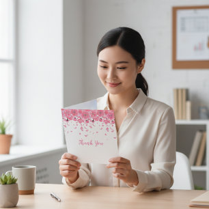 Pétales roses Merci