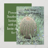 Pétales roses Prickly Cactus Invitations du désert (Devant / Derrière)