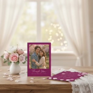 Pétales roses romantiques Carte de remerciements M