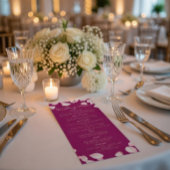 Pétales roses romantiques Menu Mariage