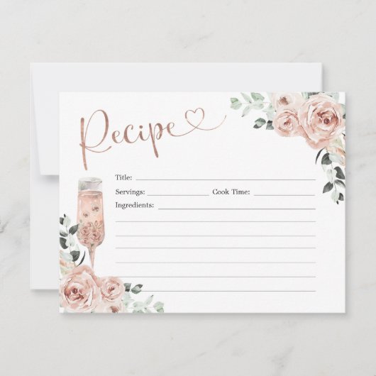 Pétales Roses Roses Dusty - Parquet Carte Recette (Devant)