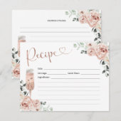 Pétales Roses Roses Dusty - Parquet Carte Recette (Devant / Derrière)