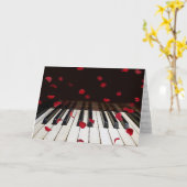 Pétales roses sur la carte Piano Keys (Fleur jaune)