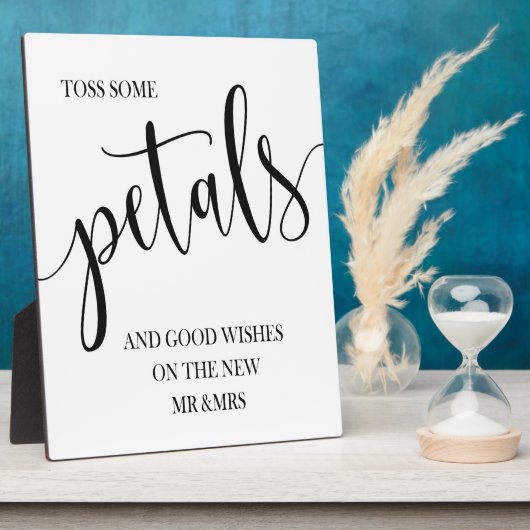 Pétales signe mariage Plaque de table avec Easel (Côté)