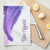 Pétales violets Bon Appetit Serviette de cuisine (Quart Plié)
