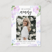 Pétales Violets Dans Love Carte De Prière Mémoire (Devant)