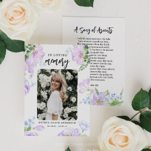 Pétales Violets Dans Love Carte De Prière Mémoire