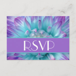 Pétales violets et bleu dahlia Mariage RSVP